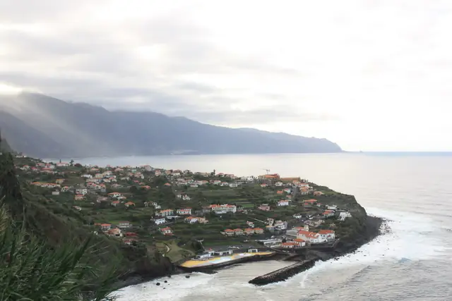The village of Ribeira da Janela on the coast, seen from above
